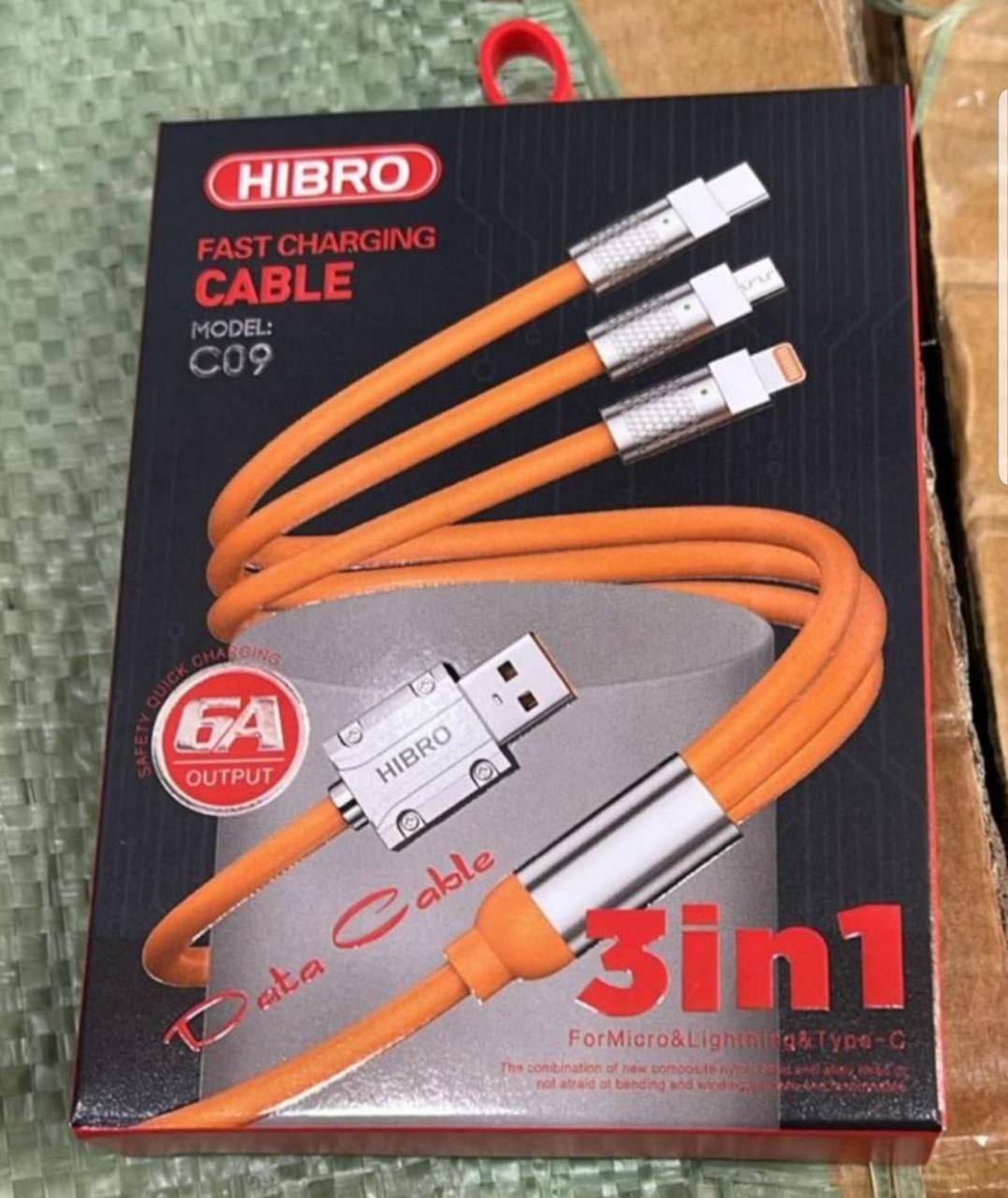 Fast Charging Cable 3in1 6A Model C09