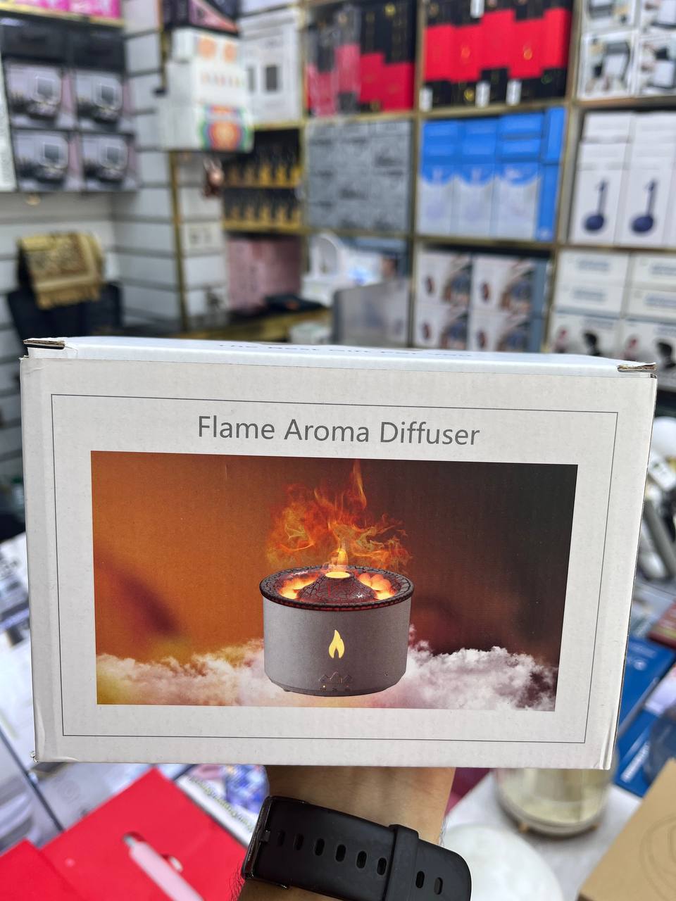 Flame Aroma Diffuser مرطب نار بركان كهربائي ذكي بالموجات فوق الصوتية رائحة معطر مرطب هواء شعلة