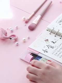 Classeur A5 en cuir PU à 6 anneaux Portefeuille