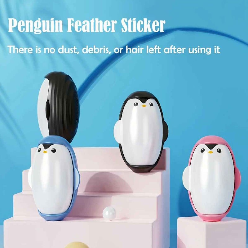 Little penguin hair sticker Rouleau anti-peluches réutilisable en forme de pingouin