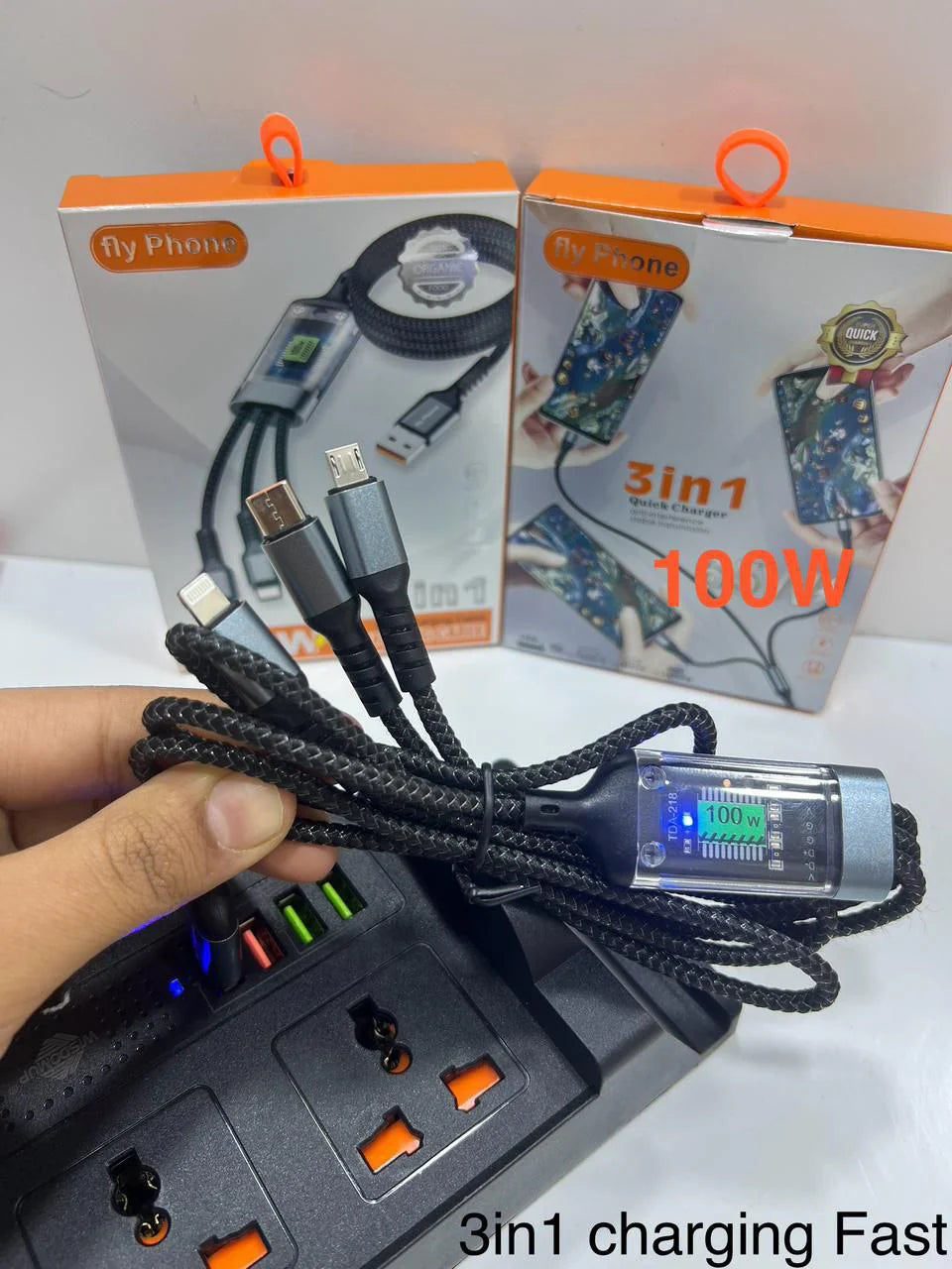 Câble de charge multi-connecteurs 100W 3in1 Fast charging