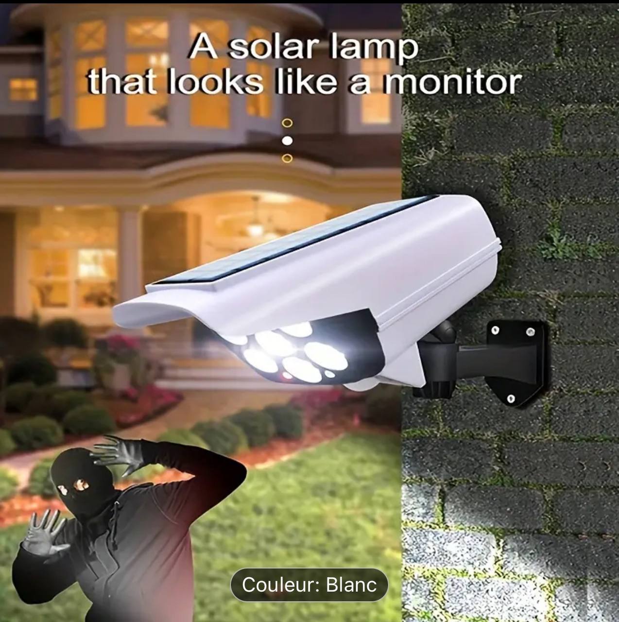 مصباح كاشف بمستشعر الحركة Projecteur solaire à détecteur de mouvement avec télécommande
