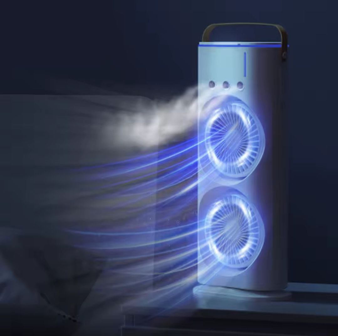 مروحة مكيف الهواء ذات الرش المزدوج Double headed spray air conditioner fan