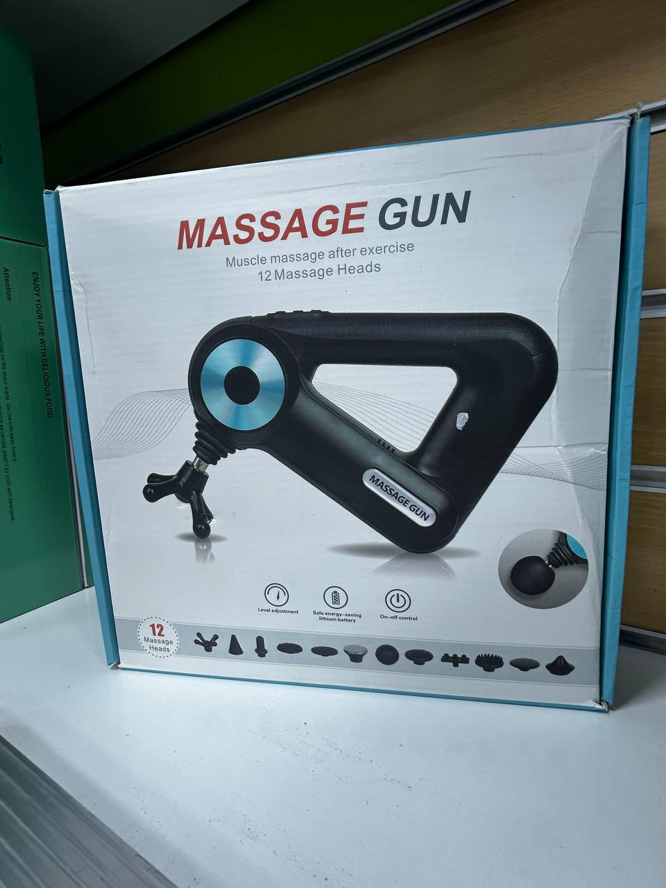 Pistolet de Massage triangulaire Pro 12 têtes جهاز تدليك العضلات والأنسجة الضامة، بستة مستويات