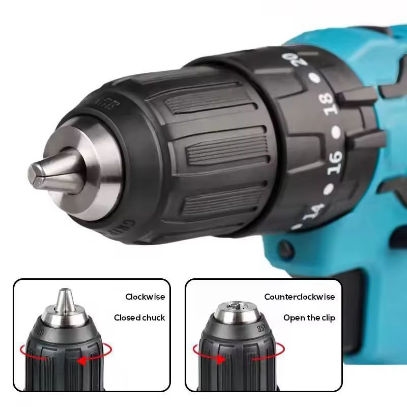 Perceuse électrique sans fil avec 2 batteries