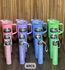 Ensemble de 4 bouteilles isothermes tasses de voyage مجموعة من 4 أكواب سفر معزولة