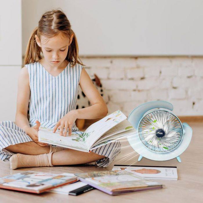 Ventilateur Rechargeable avec Éclairage Unique