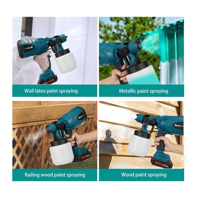 Pistolet à peinture électrique multifonctionnel sans fil 18V مسدس طلاء كهربائي لاسلكي 18V متعدد الوظائف