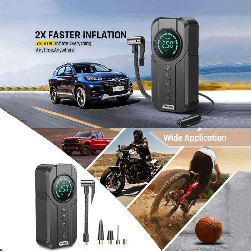 ضاغط هواء للسيارة شاحن بطارية سيارة Fast Inflator Compresseur d'air numérique portable