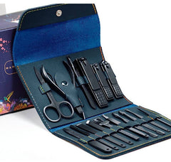 محفظة أدوات العناية بالأظافر، مجموعة قص الأظافر من 16 قطعة Outils de soin des ongles Ensemble de coupe-ongles 16 pièces