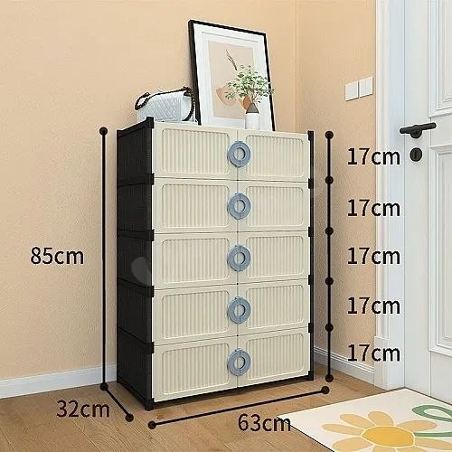منظم الأحذية خزانة أحذية بلاستيك 5 رفوف Organisateur de chaussures, meuble à chaussures en plastique avec 5 étagères