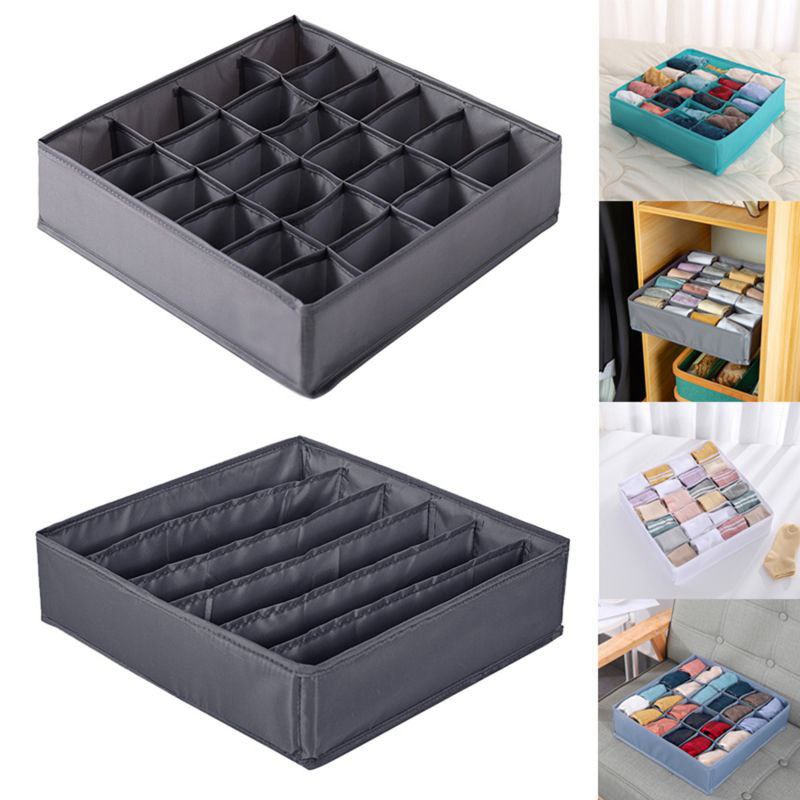 pack de 4 Boîtes de rangement pour sous-vêtement, pliable