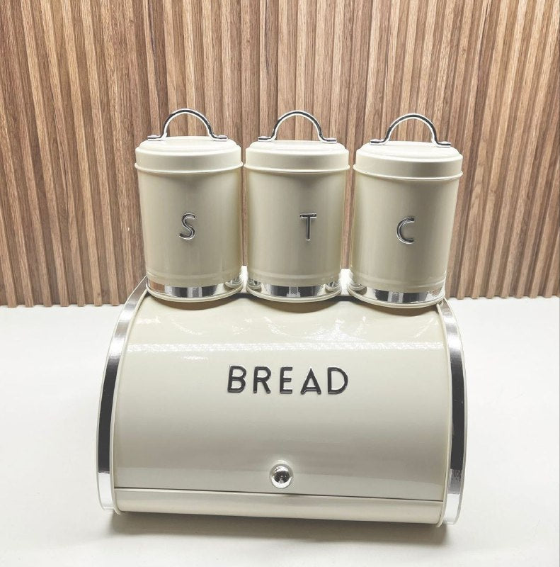 Ensemble de boîte à pain et de boîtes de rangement مجموعة صندوق الخبز وصندوق التخزين