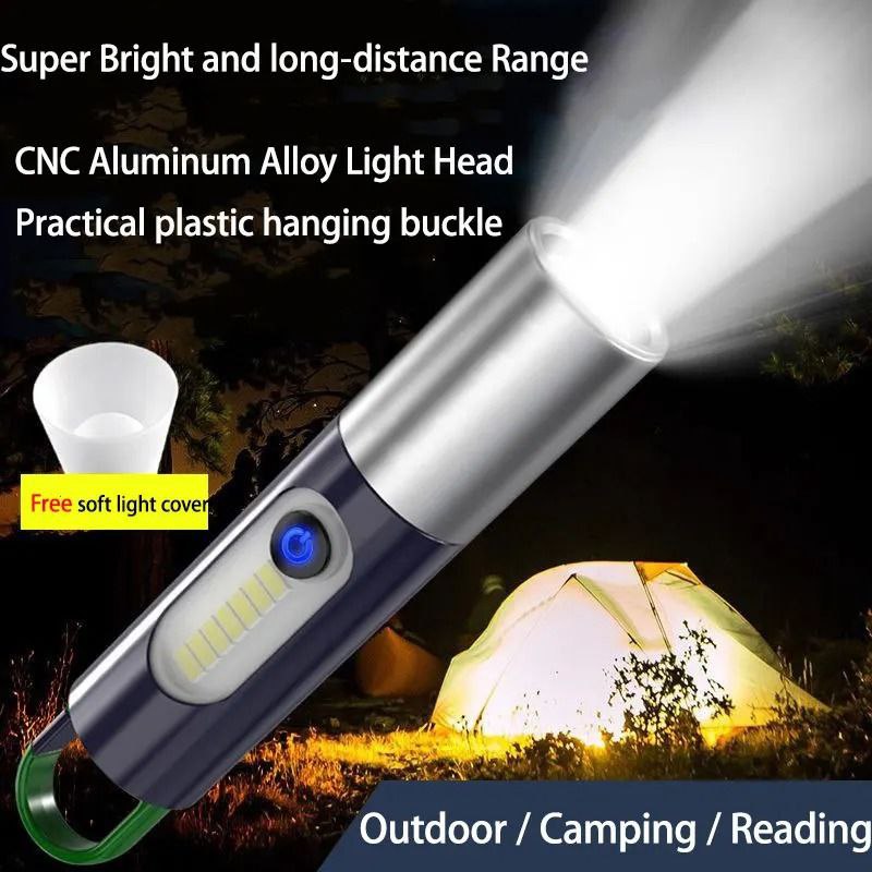 Flashlight Lampe de poche à lumière LED مصباح يدوي LED، قابل لإعادة الشحن عبر USB