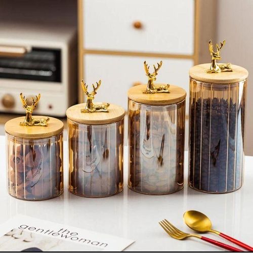 Bocal a sucre en verre scellkg 4PCS