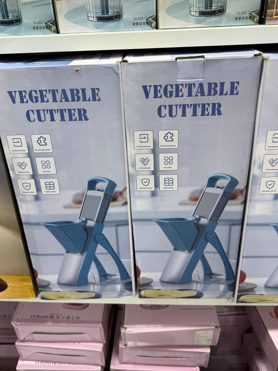 قطاعة خضراوات ماندولين، قطاعة متعددة الوظائف مصنوعة من البلاستيك المتين Vegetable Cutter Mandoline Coupe-Légume Trancheuse Multi Fonctionnelle en Plastique durable