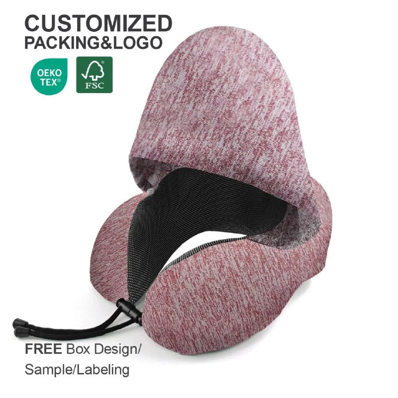 وسادة سفر بغطاء على شكل حرف U Oreiller de Voyage à Capuche en Forme de