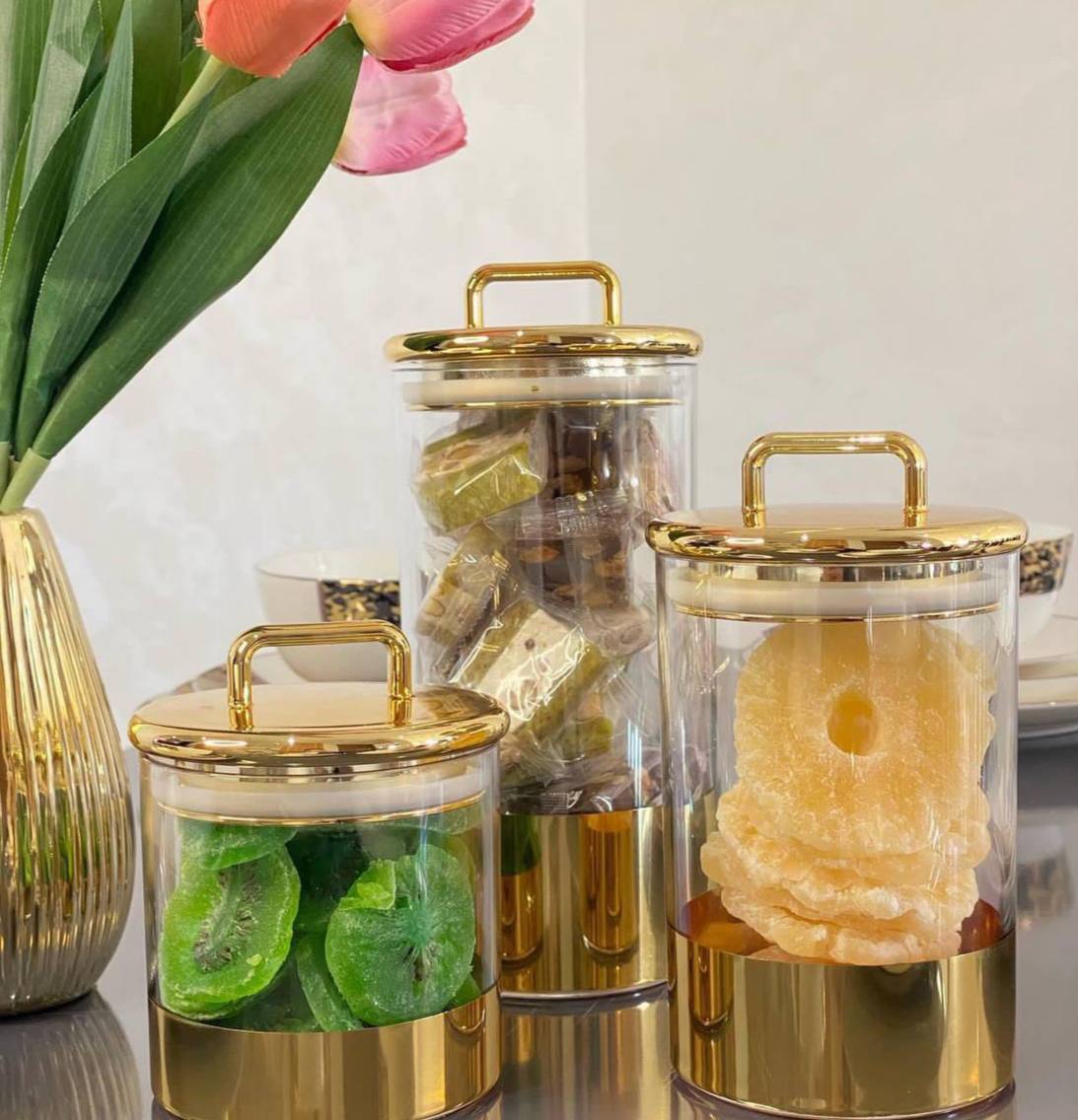 3Bonbonnières hermétiques en plexi en différentes tailles