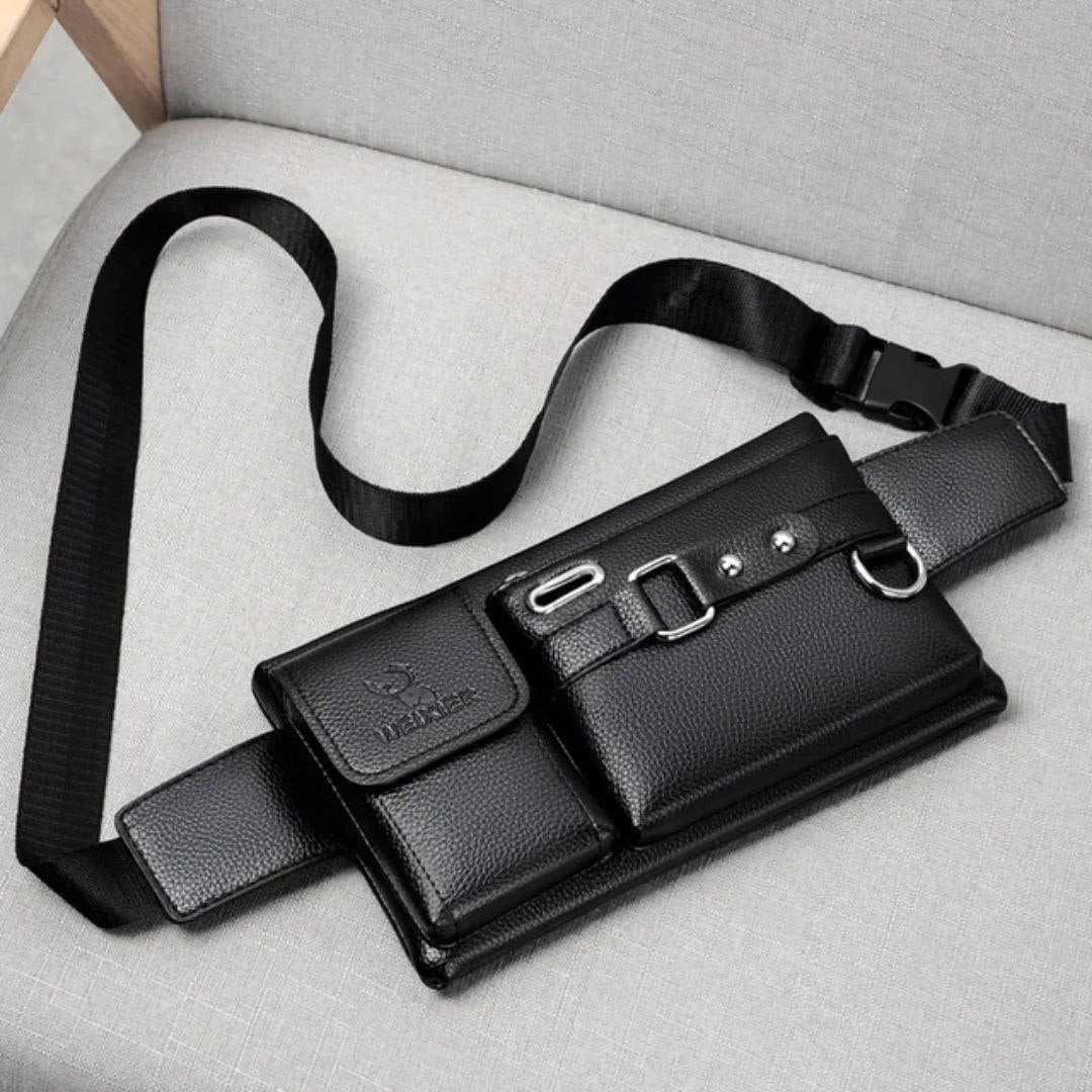 Sac à ceinture en cuir pour homme, sacoche de voyage, pochette
