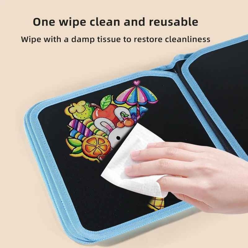 Bloc-Notes Portable Réutilisable pour Enfants avec Stylos