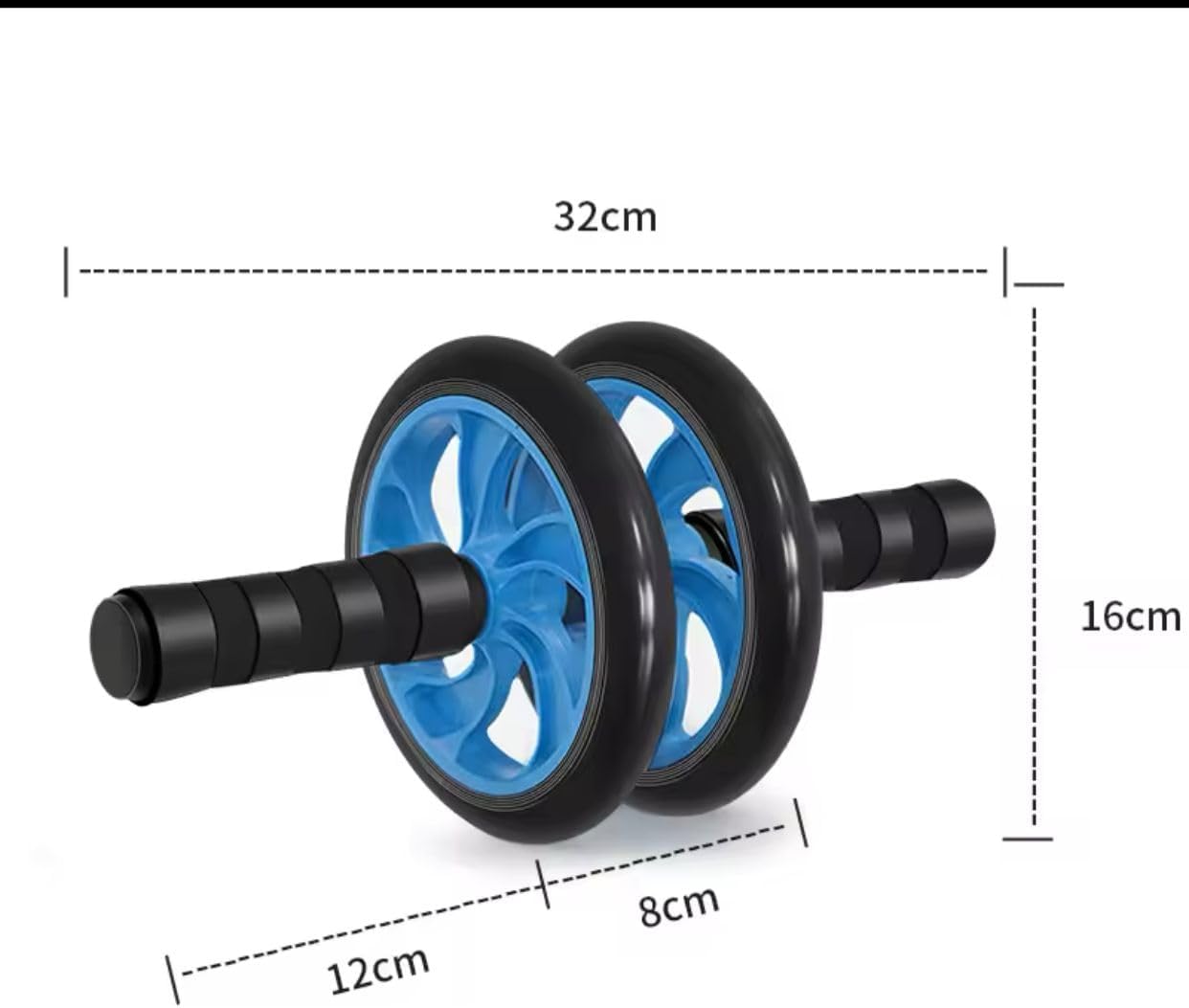 عجلة تمارين البطن الدوارة المزدوجة أسطوانة لتمارين عضلات البطن، بمقبض مانع للانزلاق AB WHEEL EXERCISER Roulette abdos et musculation, poignée antidérapante