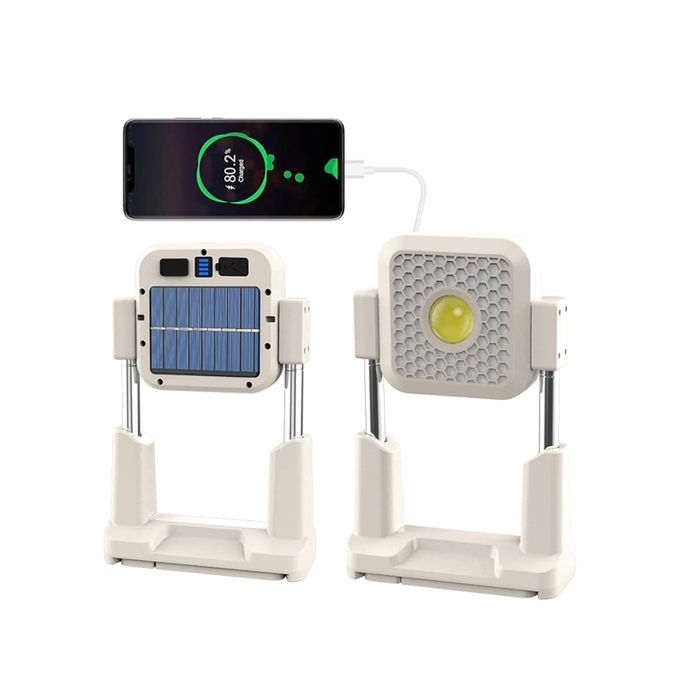 مصباح شمسي محمول بتقنية LED مع ارتفاع قابل للتعديل وحامل قابل للتوجيه Lampe Solaire LED Portable avec Hauteur Réglable et Support Orientable
