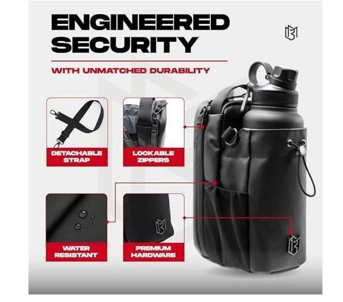 حقيبة رياضية متعددة الاستخدامات للرجال والنساء مع حامل زجاجة