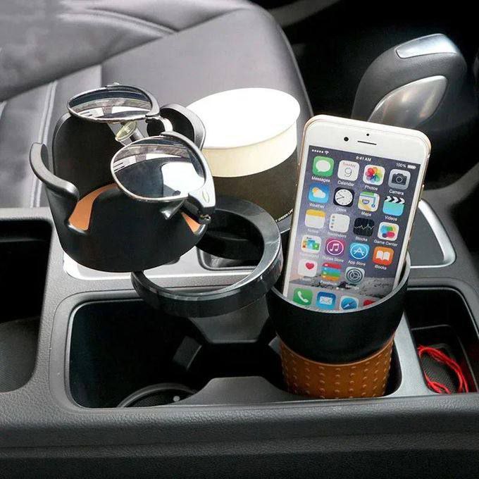 Porte-gobelet de voiture multifonctionnel 3in1 حامل أكواب و هاتف للسيارة متعدد الأغراض قابل للدوران