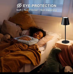 Lampe de Table Sans Fil, Rechargeable par USB, Joli Tactile, Étanche, pour Chambre à Coucher