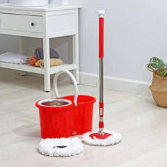 مجموعة تنظيف مع دلو وممسحة دوارة kit de nettoyage avec seau et balai essoreur rotatif