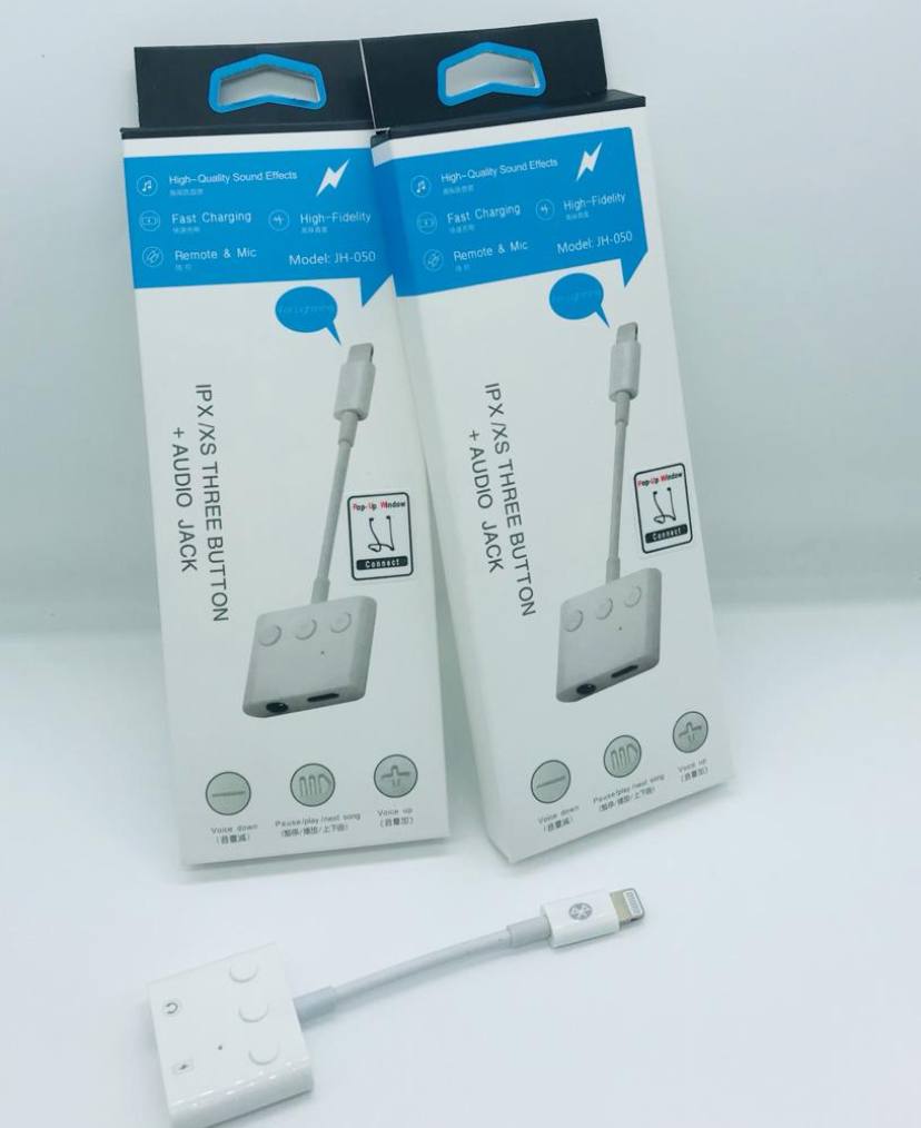 Charge Adapter IP X XS 3boutons et Audio Jack