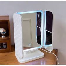 مرآة مكياج ذكية بثلاث ألواح مع إضاءة LED Miroir de Maquillage Intelligent à Trois Panneaux avec Éclairage LED مرآة بأضواء مميزة