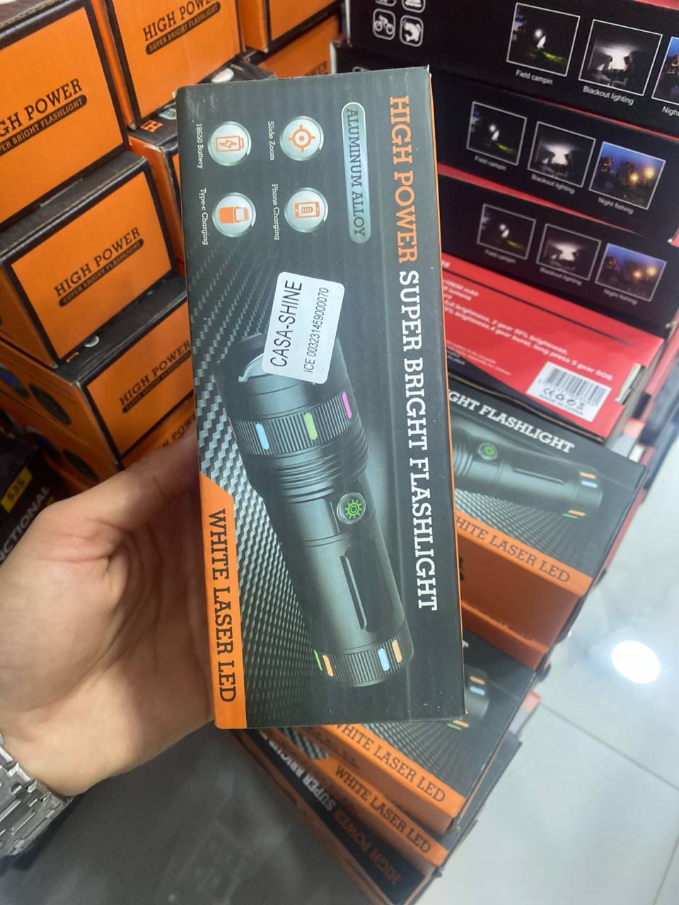 High power super Bright Flashlight White laser LED مصباح يدوي عالي الطاقة فائق السطوع ليزر أبيض