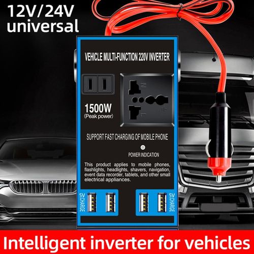 Convertisseur de tension de voiture 1500 W 4 ports USB