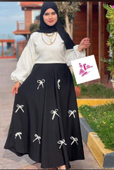 انصوبل لاغوب بليبلي شوميز Ensemble robe chemise توب كريب روزة كراماج Papillon