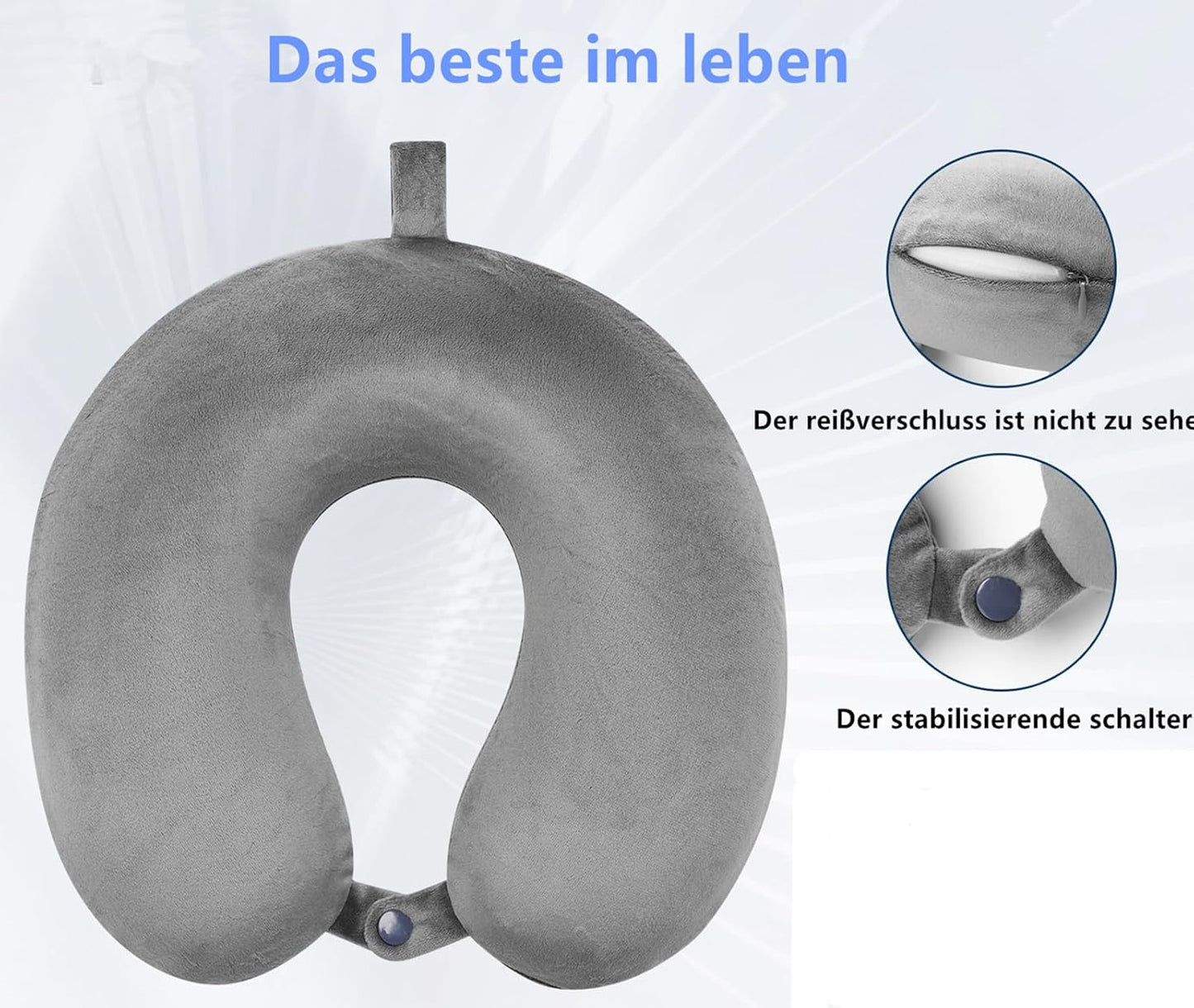 وسادة سفر مريحة Oreiller de voyage 100% pure mousse à mémoire de forme pour voyage