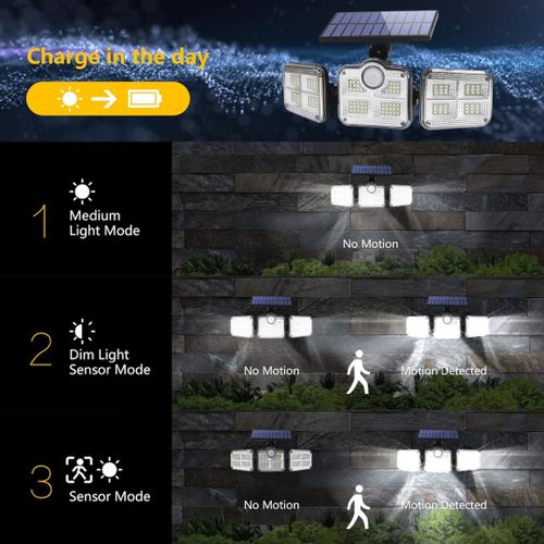 Lampe Solaire Extérieur,Lumière Solaire Détecteur de Mouvement مصباح شمسي خارجي، ضوء مستشعر الحركة الشمسي