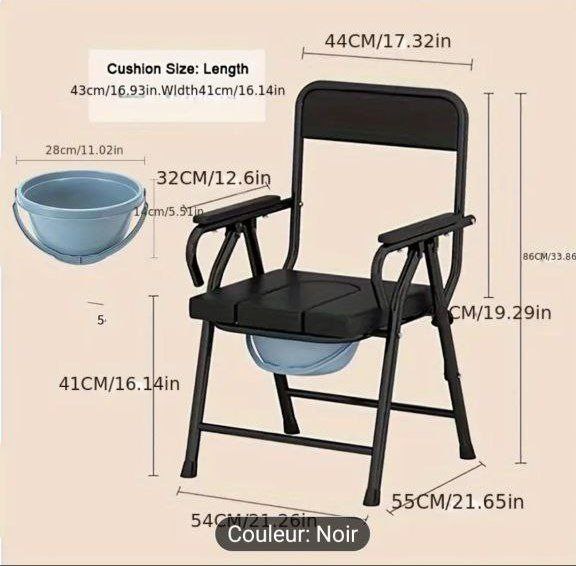 Chaise de toilette pliante pour hôpital, salle de bain كرسي مرحاض قابل للطي لحمامات المستشفيات لكبار السن