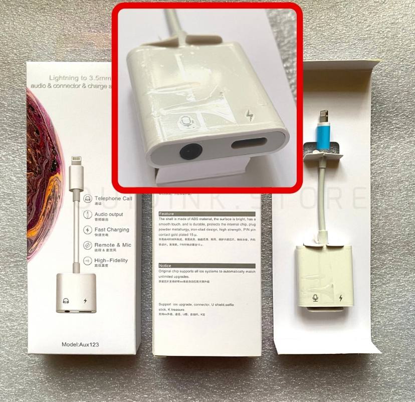 Charge adapter lightning to 3.5mm Connecteur v