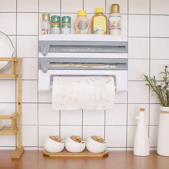 Distributeur des rouleaux de papier essuie-tout, de film alimentaire et de papier aluminium