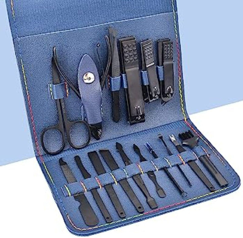 محفظة أدوات العناية بالأظافر، مجموعة قص الأظافر من 16 قطعة Outils de soin des ongles Ensemble de coupe-ongles 16 pièces