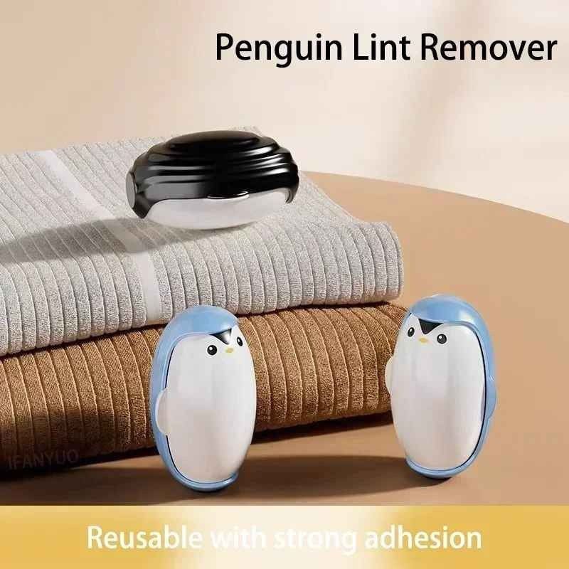 Little penguin hair sticker Rouleau anti-peluches réutilisable en forme de pingouin