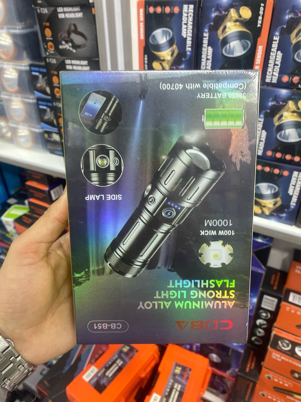 Lampe de poche LED blanche haute puissance CB-B51 100W Xick