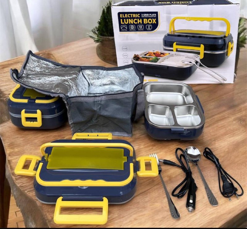 Electric Lunch Box صندوق غداء كهربائي ساخن وملحقاته