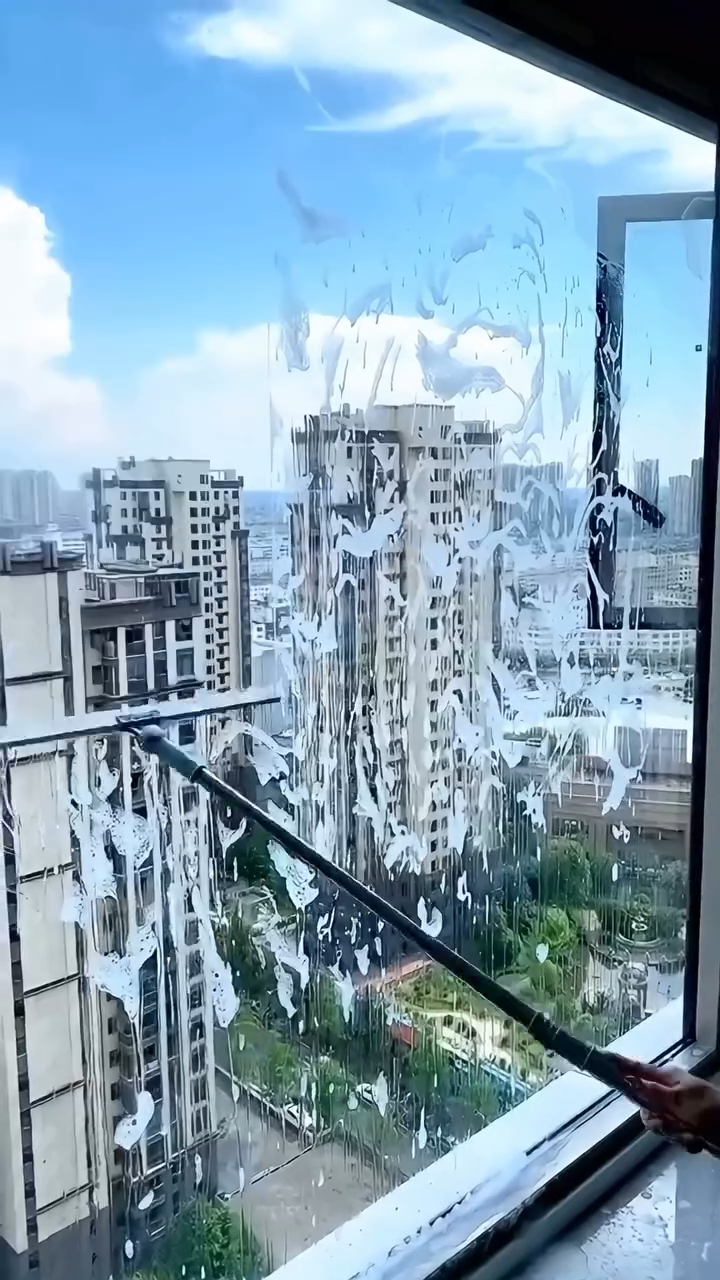 ممسحة أرضيات سيليكون بمقبض تلسكوبي للأرض والحمام والنوافذ