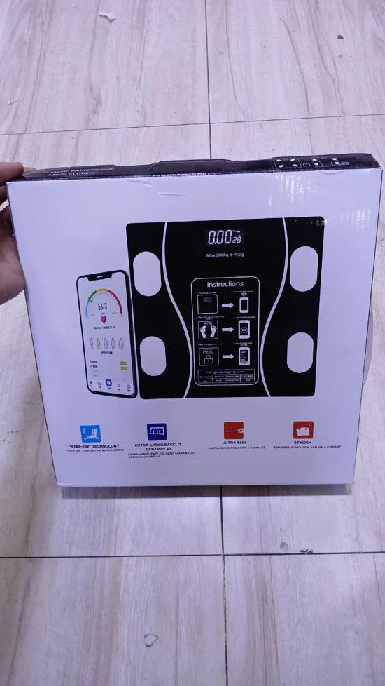 ميزان رقمي ذكي لقياس نسبة الدهون في الجسم ميزان الكتروني يعمل مع تطبيق Body Fat Scale balance impédancemètre connectée Balance Numérique Intelligente