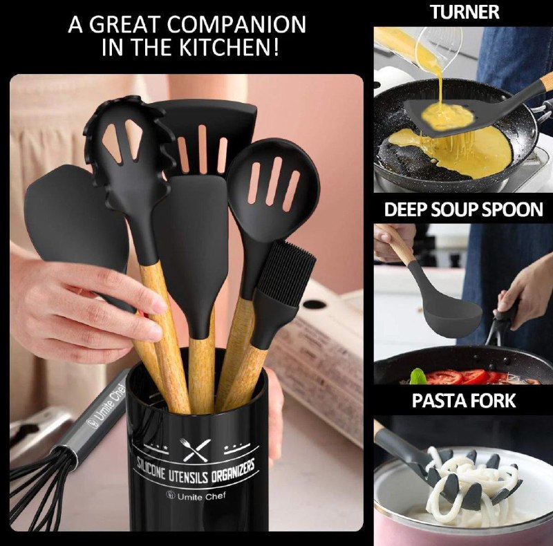 مجموعة أدوات المطبخ المصنوعة من السيليكون Ensemble d'ustensiles de cuisine en silicone
