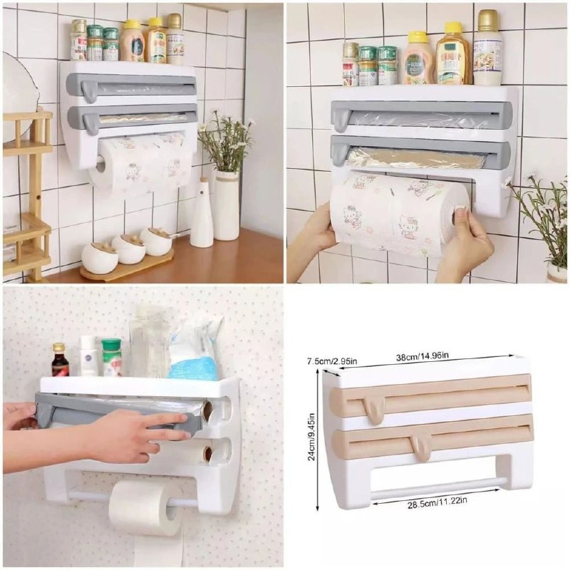 Distributeur des rouleaux de papier essuie-tout, de film alimentaire et de papier aluminium