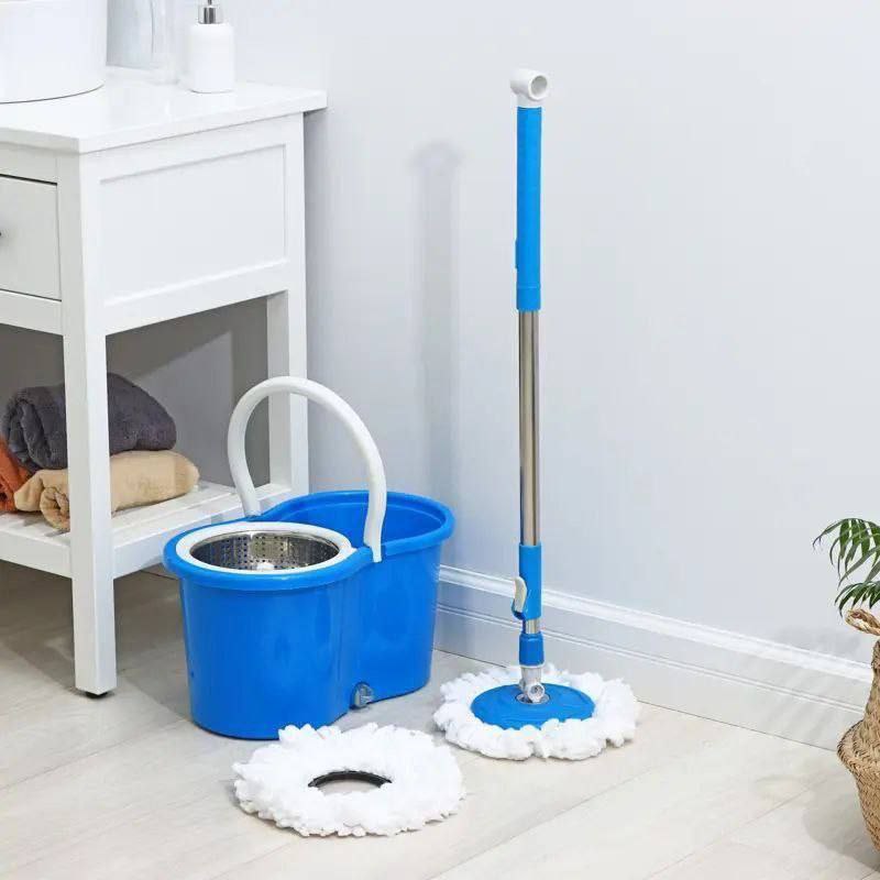 مجموعة تنظيف مع دلو وممسحة دوارة kit de nettoyage avec seau et balai essoreur rotatif