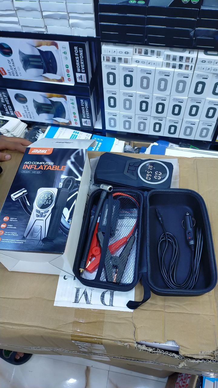 Démarreur de batterie portable 5 en 1 avec compresseur d'air جهاز بدء تشغيل السيارة مع ضاغط هواء